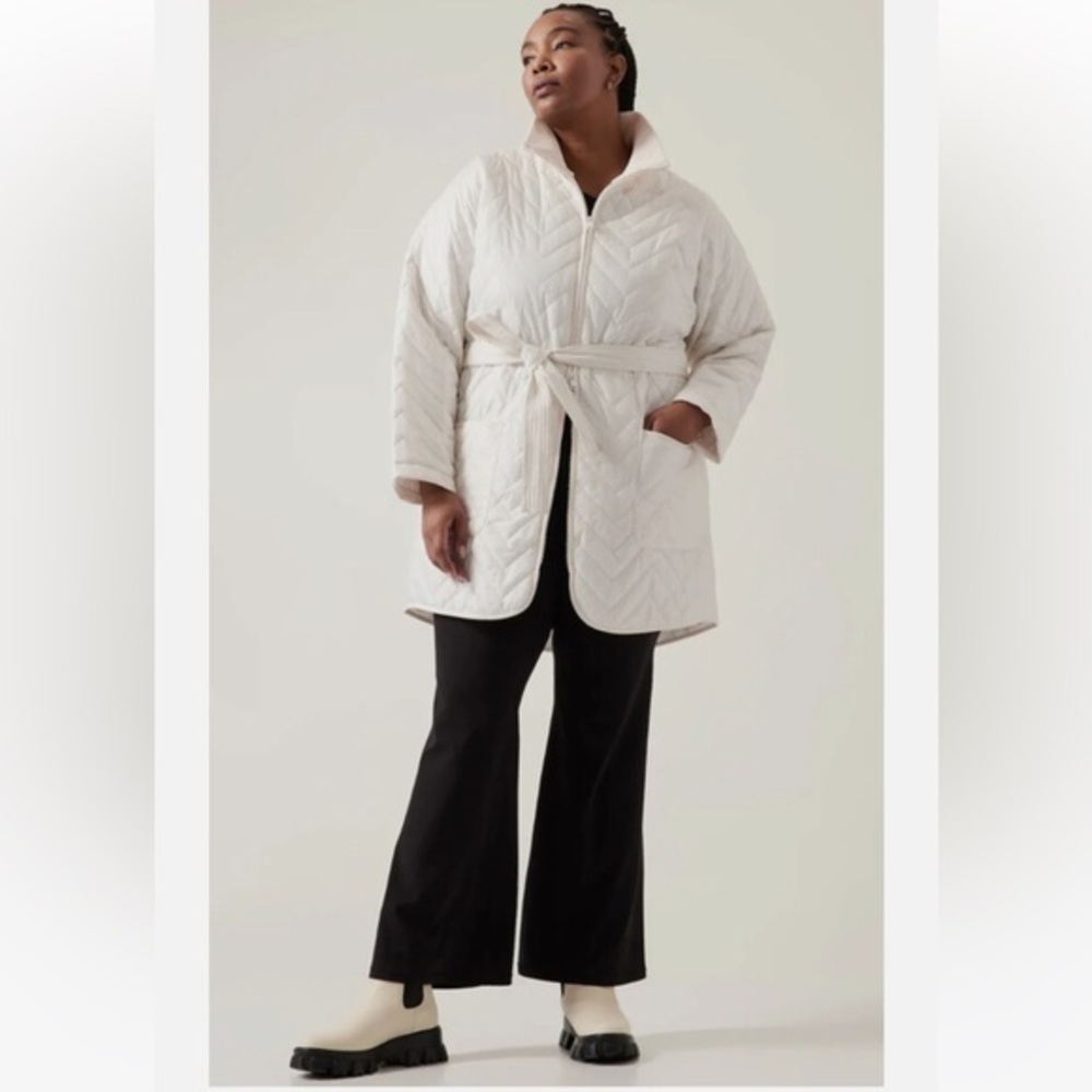 Athleta Mendocino Coat in magnolia white
